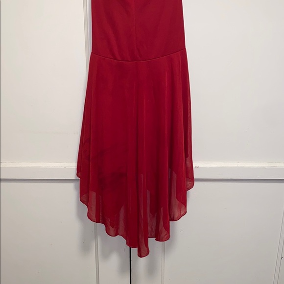 City Triangles Small Red Ruched Ruffled High Low Dress - Picture 4 of 9